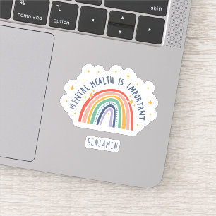 Bewustmaking voor geestelijke gezondheid Rainbow o Sticker