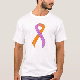 Bewustmaking voor orchidee en Oranje lint T-shirt