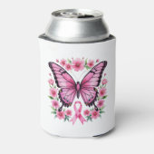 Bewustmaking voor roze koolstofvlinder borstkanker blikjeskoeler (Blikje Achterkant)