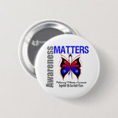 Bewustmakings- zaken Butterfly pulmonaire fibrose Ronde Button 5,7 Cm (Voorkant /achterkant)