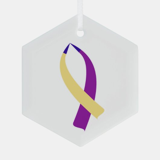 Bewustmakingskaarthouder (bladerkanker) glas ornament (Achterkant)