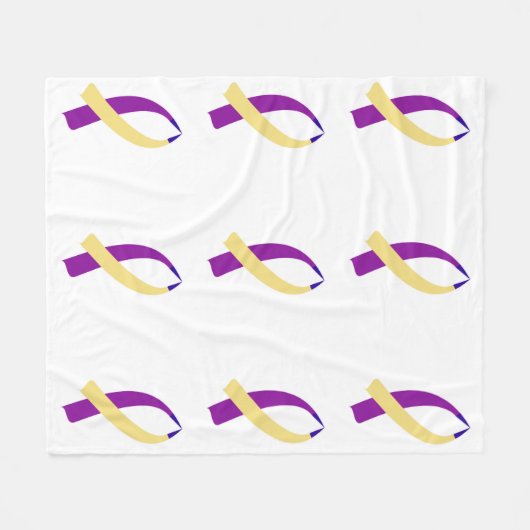 Bewustmakingslint (bladerkanker) fleece deken (Voorkant (Horizontaal))