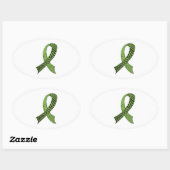 Bewustmakingslint om het even welke Kleurmengeling Ovale Sticker (Vel)