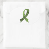 Bewustmakingslint om het even welke Kleurmengeling Ovale Sticker (Tas)