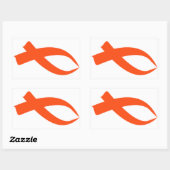 Bewustmakingslint (Oranje) Rechthoekige Sticker (Vel)