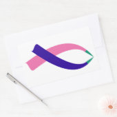 Bewustmakingslint (schildklierkanker) rechthoekige sticker (Envelop)