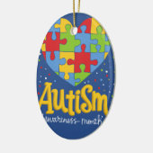 bewustmakingsmaand autisme keramisch ornament (Links)