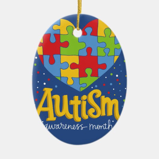 bewustmakingsmaand autisme keramisch ornament (Voorkant)