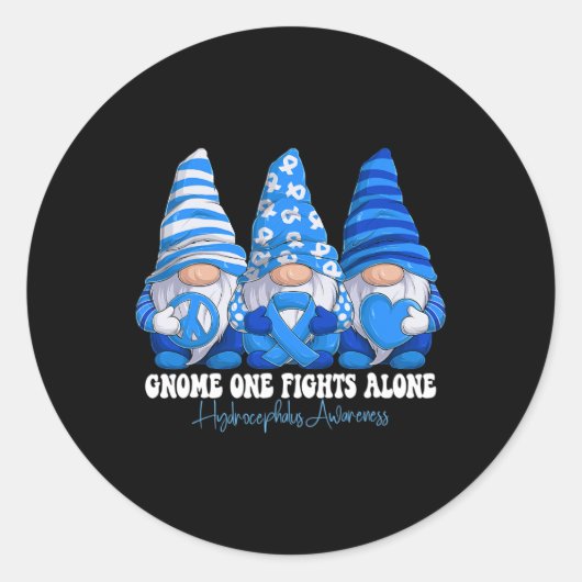 Bewustmakingsmaand Blue Ribbon Gnomies Support Ronde Sticker (Voorkant)