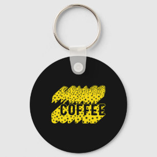 Bewustmakingsmaand Koffie Vraag Liefhebber Trendy Sleutelhanger