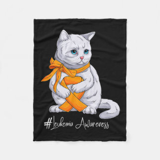 Bewustmakingsmaand Oranje Ribbon Cat Fleece Deken