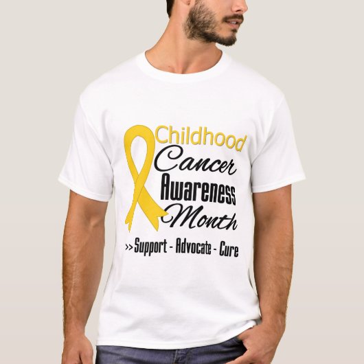 Bewustmakingsmaand voor kinderkanker Gold Ribbon T-shirt (Voorkant)