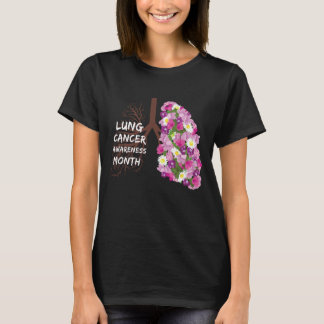 bewustmakingsmaand voor longkanker met bloemen t-shirt