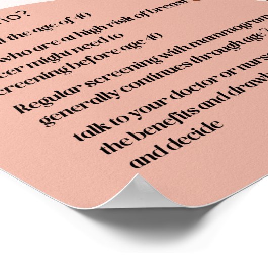 Bewustmakingsprogramma voor borstkanker poster (Hoek)