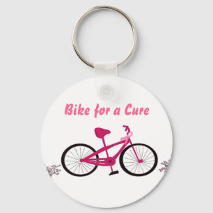 Bewustmakingsroze fiets sleutelhanger