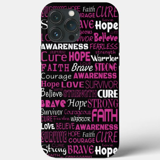 Bewustmakingswoorden...Borstkanker Case-Mate iPhone Case (Achterkant)