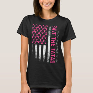 Bewustwording Borstkanker Usa Vlag Roze T-shirt