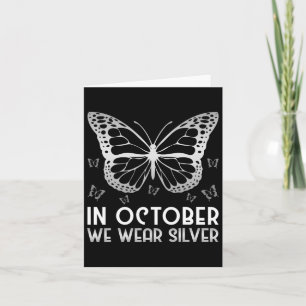 Bewustwording In oktober Draag we Silver Butterfly Kaart