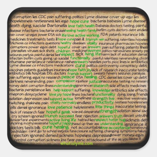 Bewustwording over de ziekte van Lyme Stickers (Voorkant)