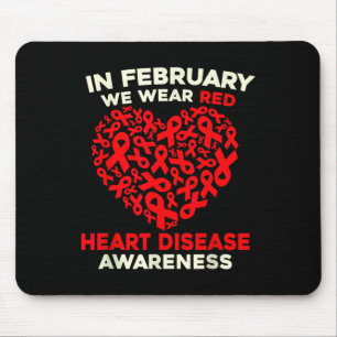 Bewustwording van hartziekten gaat rood in februar muismat