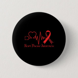 Bewustwording van hartziekten gaat rood in februar ronde button 5,7 cm
