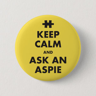 bewustwording van het aspergersyndroom houdt Aspie Ronde Button 5,7 Cm