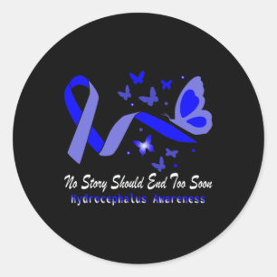 Bewustwording Vlinders Ondersteuning Blauw Lint Ronde Sticker