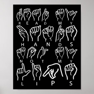 Bewustzijn ASL Gebarentaal Amerikaanse Gebarentaal Poster
