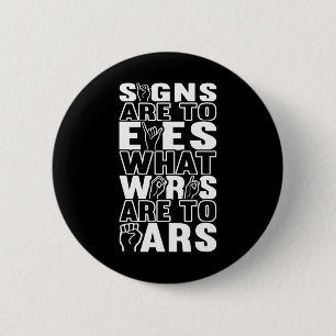 Bewustzijn ASL Gebarentaal Amerikaanse Gebarentaal Ronde Button 5,7 Cm