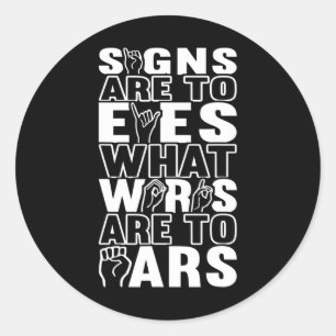 Bewustzijn ASL Gebarentaal Amerikaanse Gebarentaal Ronde Sticker