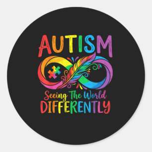 Bewustzijn autisme de wereld anders zien ronde sticker