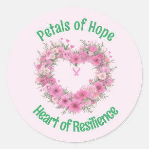 Bewustzijn bij borstkanker Floral Heart Ronde Sticker