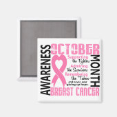 Bewustzijn bij borstkanker Maand Hart 1.5 Magneet (Voorkant / Achterkant)