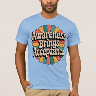 Bewustzijn brengt acceptatie - Retro 70s Advocacy T-shirt