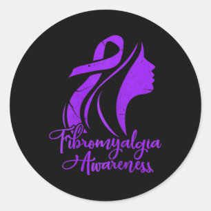 Bewustzijn Fibro Warrior Fighter Patient Grunge Ronde Sticker