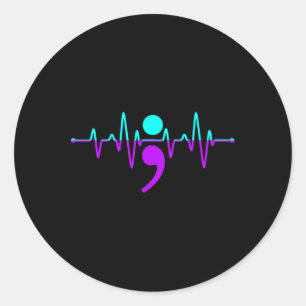 Bewustzijn Hartslag Gelukkig Lint Ondersteuning Gr Ronde Sticker