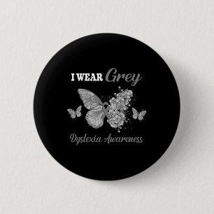 Bewustzijn Ik Draag Grijze Vlinder Ronde Button 5,7 Cm