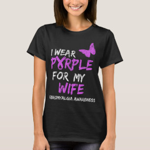 Bewustzijn Ik Draag Paarse voor mijn vrouw T-shirt