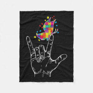 Bewustzijn Ik hou van je als hand gebarentaal bote Fleece Deken
