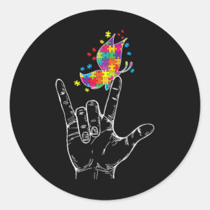 Bewustzijn Ik hou van je als hand gebarentaal bote Ronde Sticker