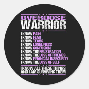 Bewustzijn Ik ken Pain Survivor Paarse Ribbon Ronde Sticker
