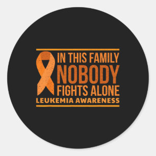 Bewustzijn in deze familie niemand vecht alleen ronde sticker