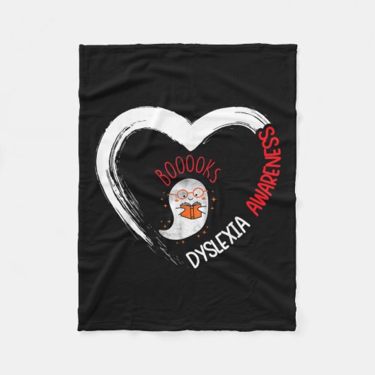 Bewustzijn Leeshart Draag Rood Schattige Spookboek Fleece Deken (Voorkant)