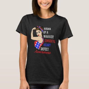 Bewustzijn Mama Warrior Heart Disease Strong Women T-shirt