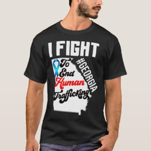 Bewustzijn mensenhandel Georgië State Map SIL T-shirt