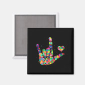 Bewustzijn ook liefde gebarentaal puzzelstukjes magneet (Voorkant / Achterkant)