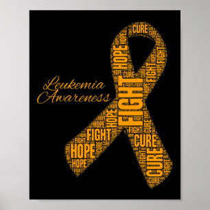 Bewustzijn Oranje Ribbon Fight Hope Cure Poster