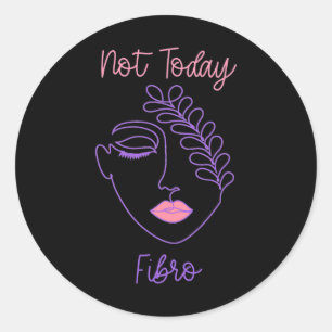 Bewustzijn Paarse Fibro Vrouw Gezicht Lijn Kunst Ronde Sticker