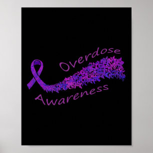 Bewustzijn Paarse lint vlinder geschenk Poster