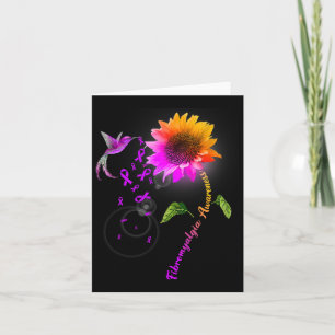 Bewustzijn Paarse Zonnebloem Kolibrie Kaart